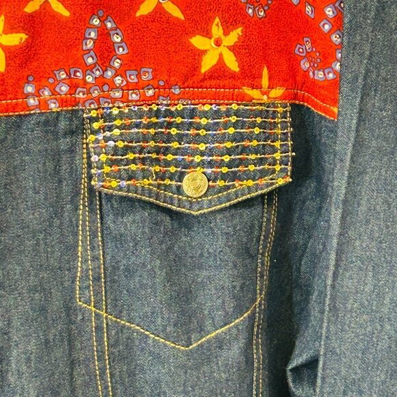 Rene Derhy Collection Denim Jacket & Sleeveless Top Set Size S Vintage - Picture 12 of 16